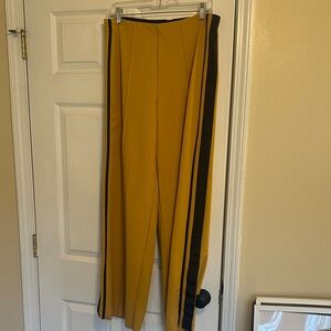 Zara Trafaluc yellow wide leg pants